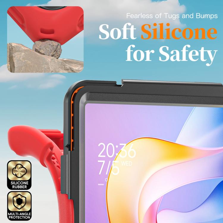 For Xiaomi Redmi Pad 2 11 2025 Rotatable Holder Silicone Hybrid PC Tablet Case with Shoulder Strap
