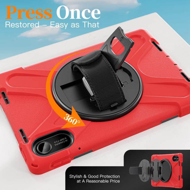 For Xiaomi Redmi Pad 2 11 2025 Rotatable Holder Silicone Hybrid PC Tablet Case with Shoulder Strap