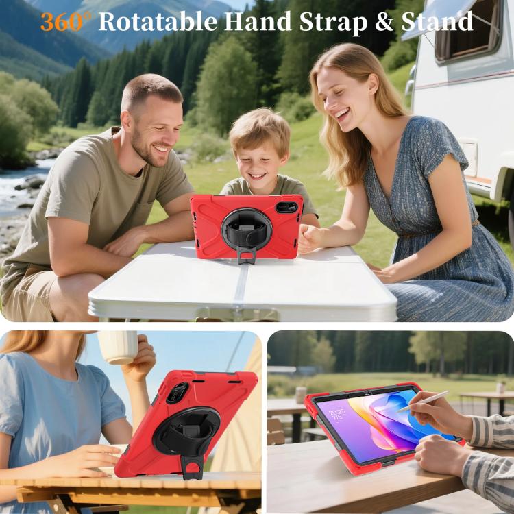 For Xiaomi Redmi Pad 2 11 2025 Rotatable Holder Silicone Hybrid PC Tablet Case with Shoulder Strap