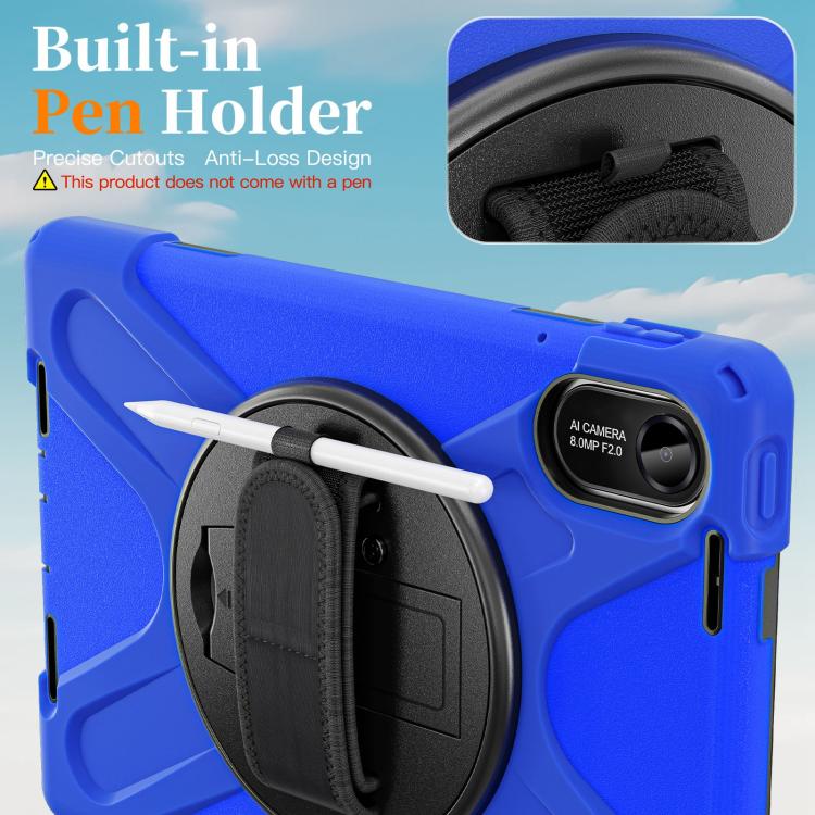 For Xiaomi Redmi Pad 2 11 2025 Rotatable Holder Silicone Hybrid PC Tablet Case with Shoulder Strap