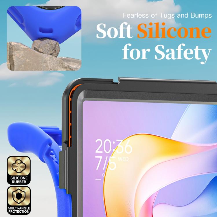 For Xiaomi Redmi Pad 2 11 2025 Rotatable Holder Silicone Hybrid PC Tablet Case with Shoulder Strap