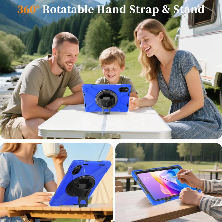 For Xiaomi Redmi Pad 2 11 2025 Rotatable Holder Silicone Hybrid PC Tablet Case with Shoulder Strap