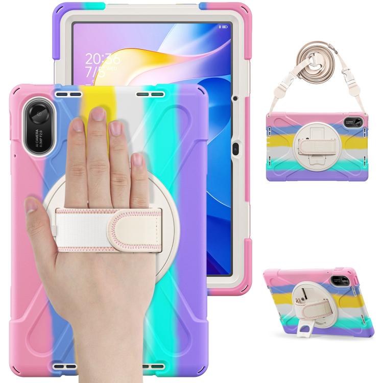 For Xiaomi Redmi Pad 2 11 2025 Rotatable Holder Silicone Hybrid PC Tablet Case with Shoulder Strap