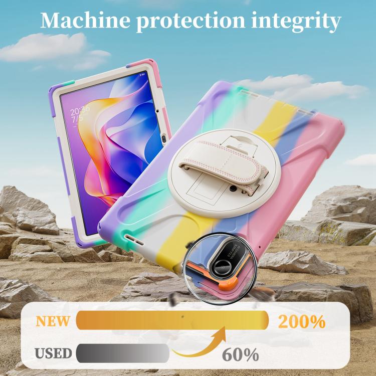 For Xiaomi Redmi Pad 2 11 2025 Rotatable Holder Silicone Hybrid PC Tablet Case with Shoulder Strap
