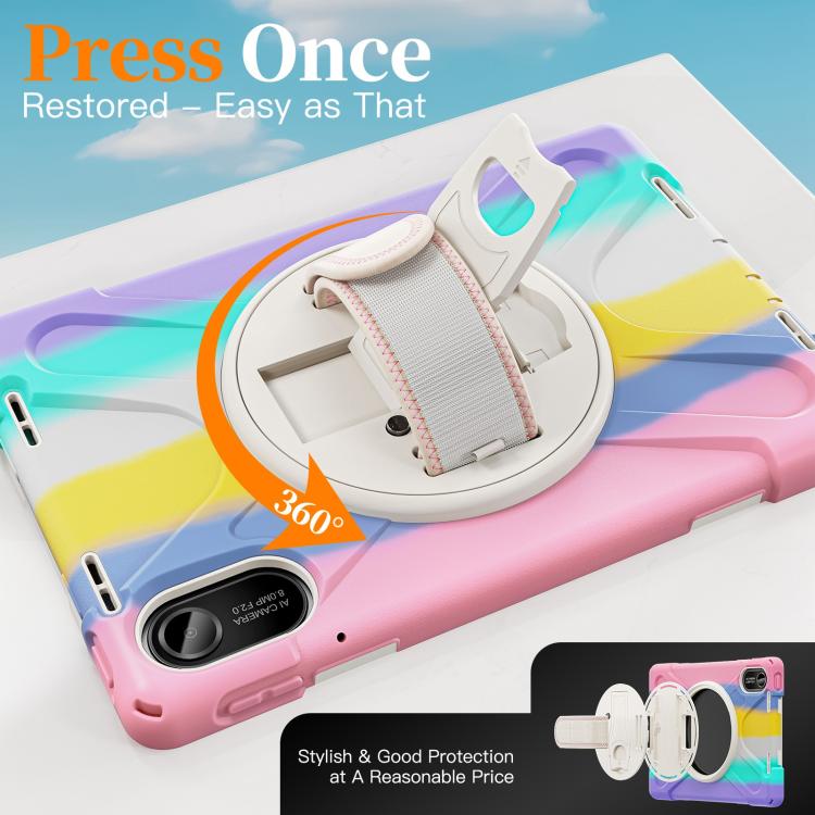 For Xiaomi Redmi Pad 2 11 2025 Rotatable Holder Silicone Hybrid PC Tablet Case with Shoulder Strap