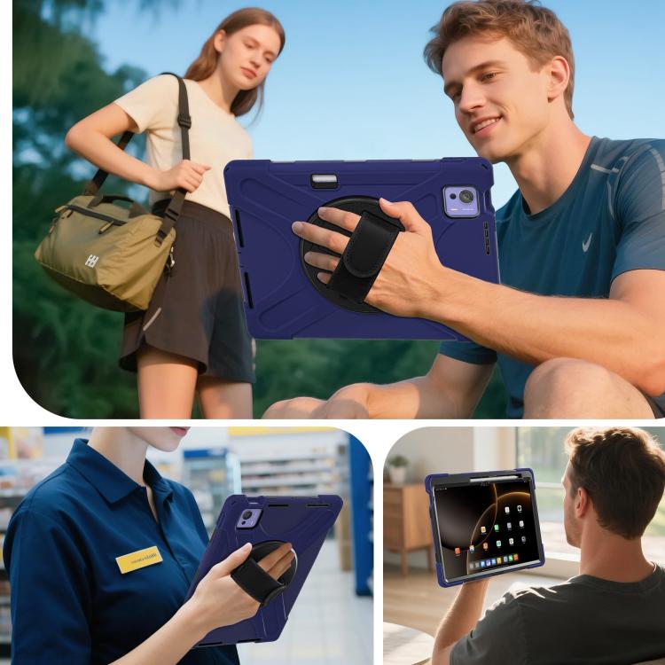 For Xiaomi Pad 7 Ultra Rotatable Holder Silicone Hybrid PC Tablet Case with Shoulder Strap