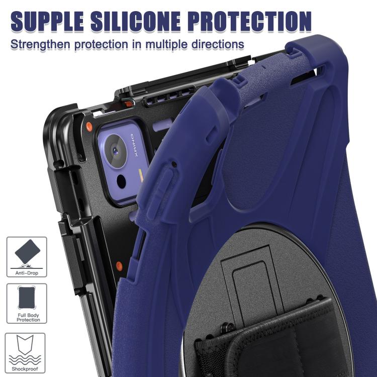 For Xiaomi Pad 7 Ultra Rotatable Holder Silicone Hybrid PC Tablet Case with Shoulder Strap