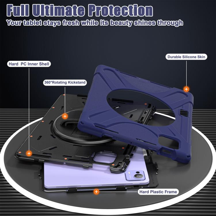 For Xiaomi Pad 7 Ultra Rotatable Holder Silicone Hybrid PC Tablet Case with Shoulder Strap