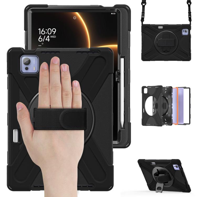 For Xiaomi Pad 7 Ultra Rotatable Holder Silicone Hybrid PC Tablet Case with Shoulder Strap