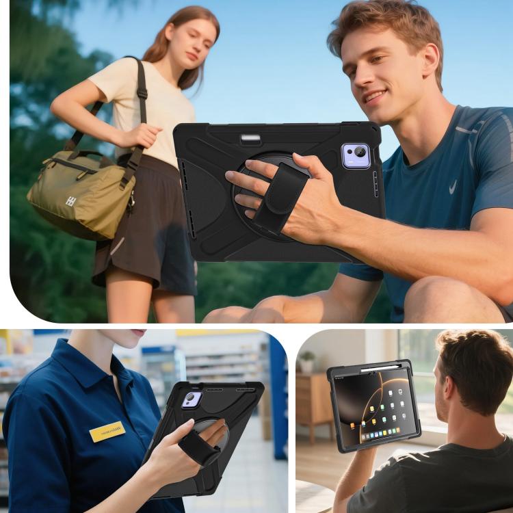 For Xiaomi Pad 7 Ultra Rotatable Holder Silicone Hybrid PC Tablet Case with Shoulder Strap