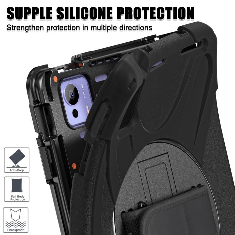 For Xiaomi Pad 7 Ultra Rotatable Holder Silicone Hybrid PC Tablet Case with Shoulder Strap
