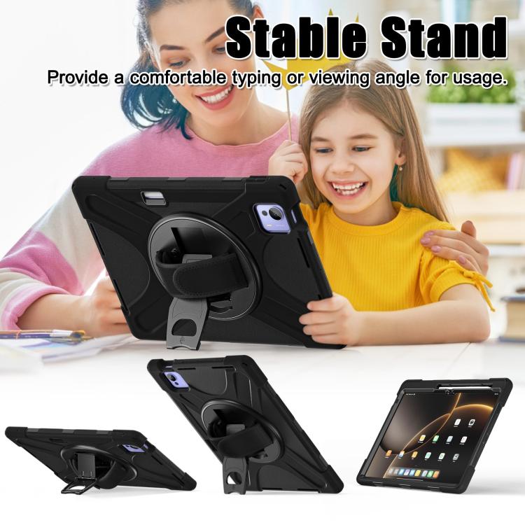 For Xiaomi Pad 7 Ultra Rotatable Holder Silicone Hybrid PC Tablet Case with Shoulder Strap