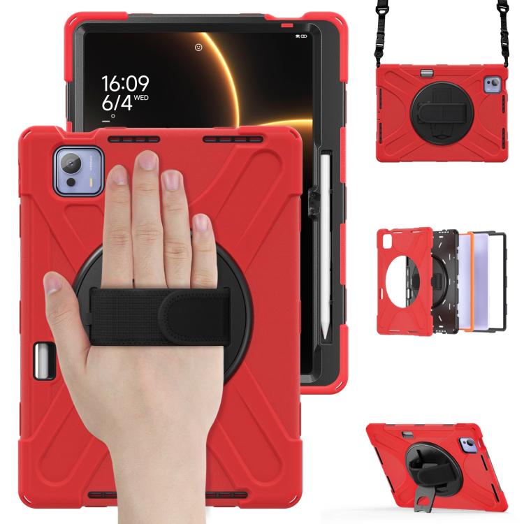 For Xiaomi Pad 7 Ultra Rotatable Holder Silicone Hybrid PC Tablet Case with Shoulder Strap
