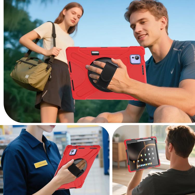 For Xiaomi Pad 7 Ultra Rotatable Holder Silicone Hybrid PC Tablet Case with Shoulder Strap