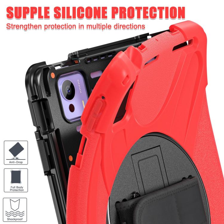 For Xiaomi Pad 7 Ultra Rotatable Holder Silicone Hybrid PC Tablet Case with Shoulder Strap