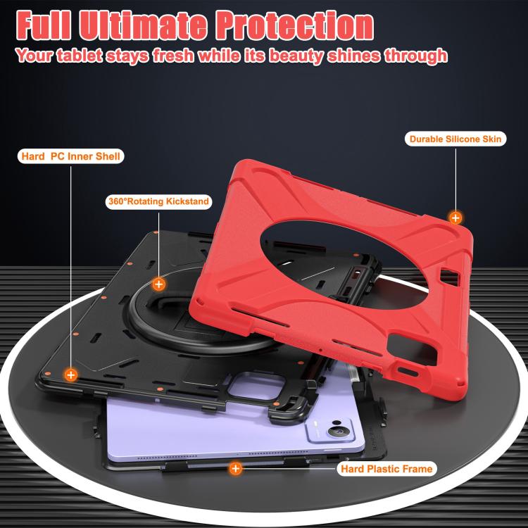 For Xiaomi Pad 7 Ultra Rotatable Holder Silicone Hybrid PC Tablet Case with Shoulder Strap