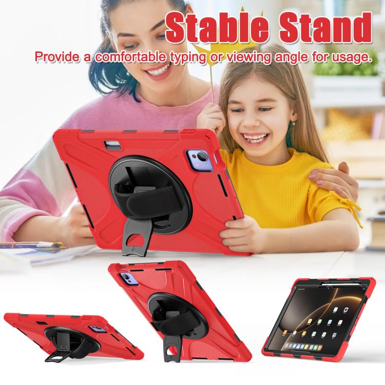 For Xiaomi Pad 7 Ultra Rotatable Holder Silicone Hybrid PC Tablet Case with Shoulder Strap