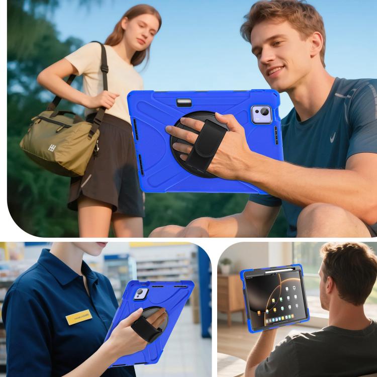 For Xiaomi Pad 7 Ultra Rotatable Holder Silicone Hybrid PC Tablet Case with Shoulder Strap