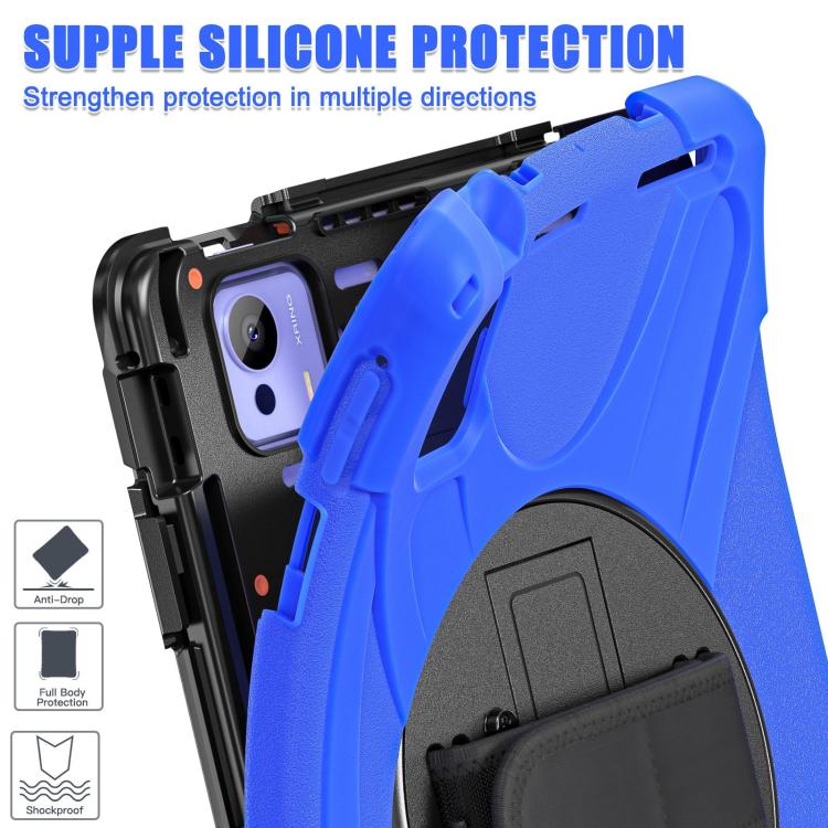 For Xiaomi Pad 7 Ultra Rotatable Holder Silicone Hybrid PC Tablet Case with Shoulder Strap