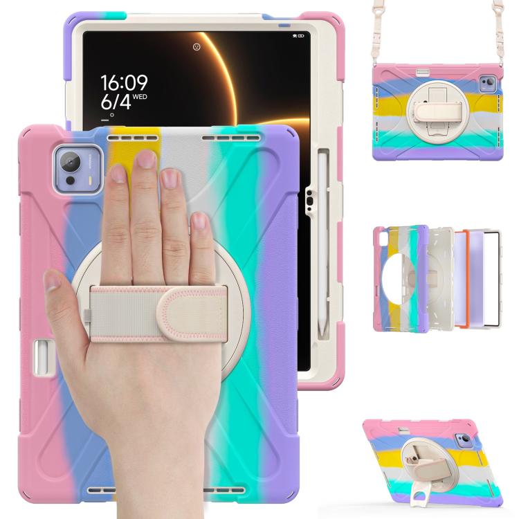 For Xiaomi Pad 7 Ultra Rotatable Holder Silicone Hybrid PC Tablet Case with Shoulder Strap