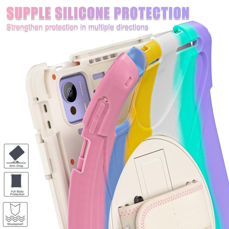 For Xiaomi Pad 7 Ultra Rotatable Holder Silicone Hybrid PC Tablet Case with Shoulder Strap