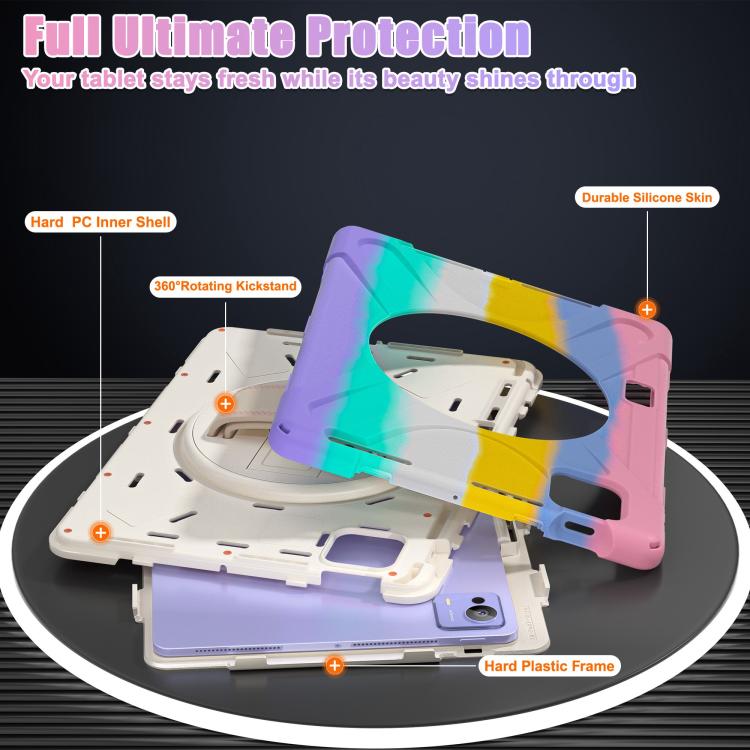 For Xiaomi Pad 7 Ultra Rotatable Holder Silicone Hybrid PC Tablet Case with Shoulder Strap