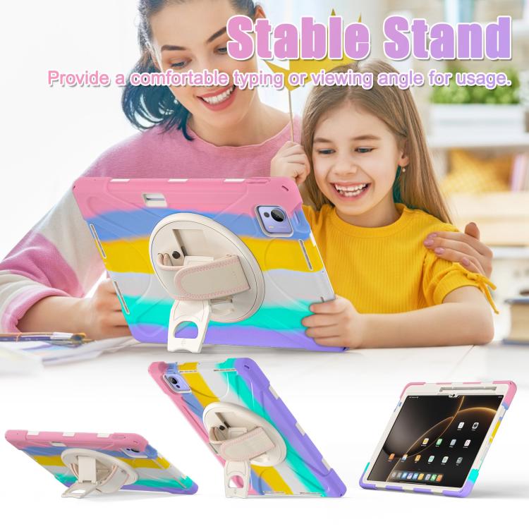 For Xiaomi Pad 7 Ultra Rotatable Holder Silicone Hybrid PC Tablet Case with Shoulder Strap