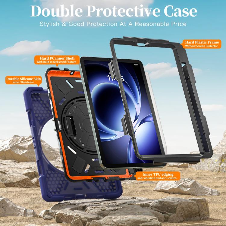 For Xiaomi Redmi K Pad 8.8 Rotatable Holder Silicone Hybrid PC Tablet Case with Shoulder Strap
