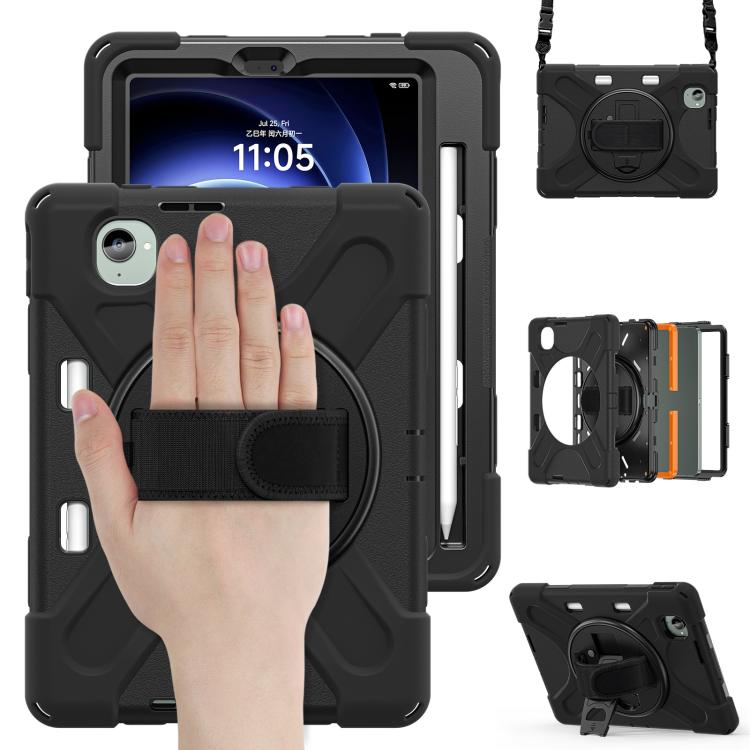 For Xiaomi Redmi K Pad 8.8 Rotatable Holder Silicone Hybrid PC Tablet Case with Shoulder Strap