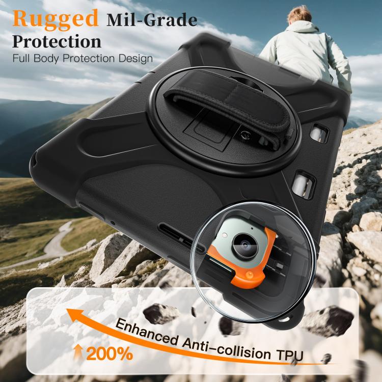 For Xiaomi Redmi K Pad 8.8 Rotatable Holder Silicone Hybrid PC Tablet Case with Shoulder Strap
