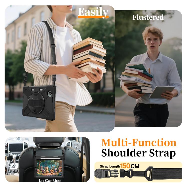 For Xiaomi Redmi K Pad 8.8 Rotatable Holder Silicone Hybrid PC Tablet Case with Shoulder Strap