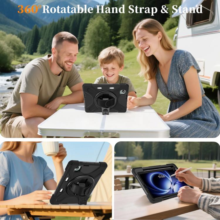 For Xiaomi Redmi K Pad 8.8 Rotatable Holder Silicone Hybrid PC Tablet Case with Shoulder Strap