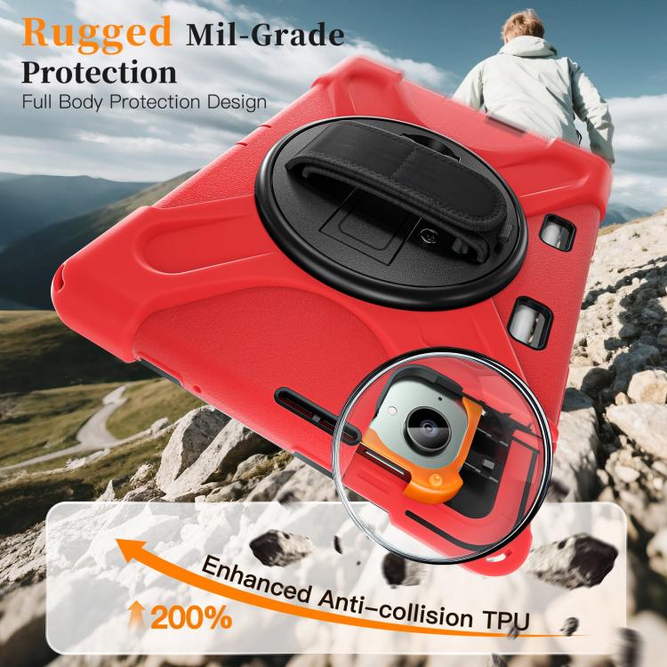 For Xiaomi Redmi K Pad 8.8 Rotatable Holder Silicone Hybrid PC Tablet Case with Shoulder Strap