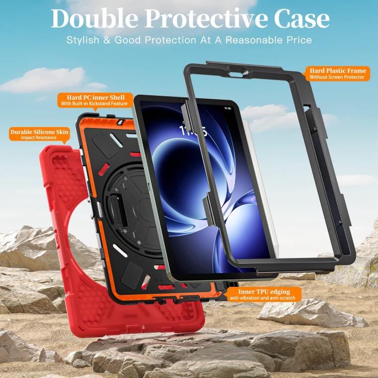 For Xiaomi Redmi K Pad 8.8 Rotatable Holder Silicone Hybrid PC Tablet Case with Shoulder Strap