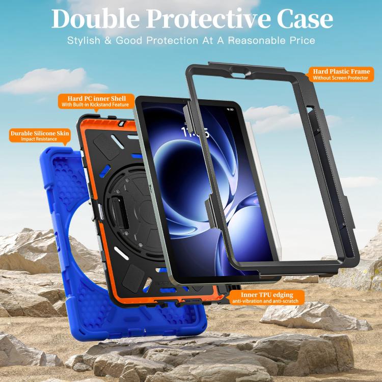 For Xiaomi Redmi K Pad 8.8 Rotatable Holder Silicone Hybrid PC Tablet Case with Shoulder Strap