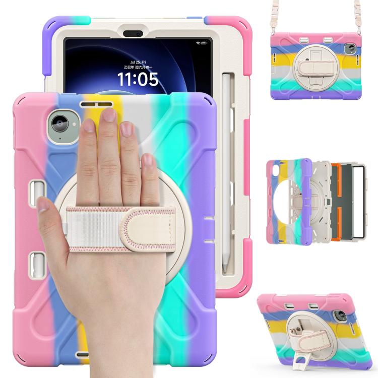 For Xiaomi Redmi K Pad 8.8 Rotatable Holder Silicone Hybrid PC Tablet Case with Shoulder Strap