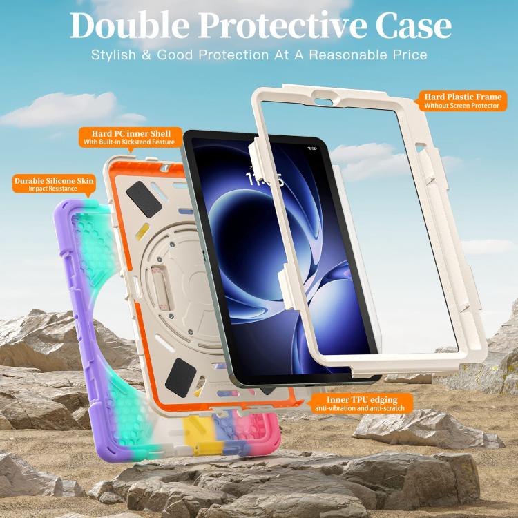 For Xiaomi Redmi K Pad 8.8 Rotatable Holder Silicone Hybrid PC Tablet Case with Shoulder Strap