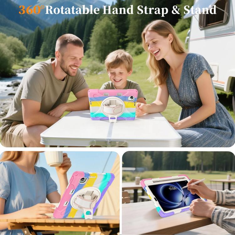 For Xiaomi Redmi K Pad 8.8 Rotatable Holder Silicone Hybrid PC Tablet Case with Shoulder Strap