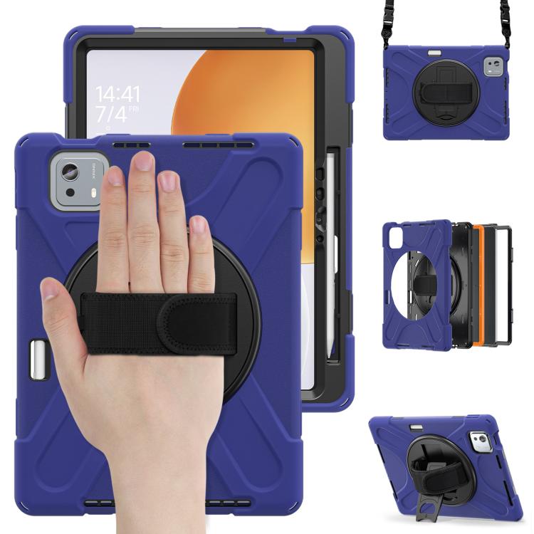 For Xiaomi Pad 7S Pro / 6S Pro Rotatable Holder Silicone Hybrid PC Tablet Case with Shoulder Strap