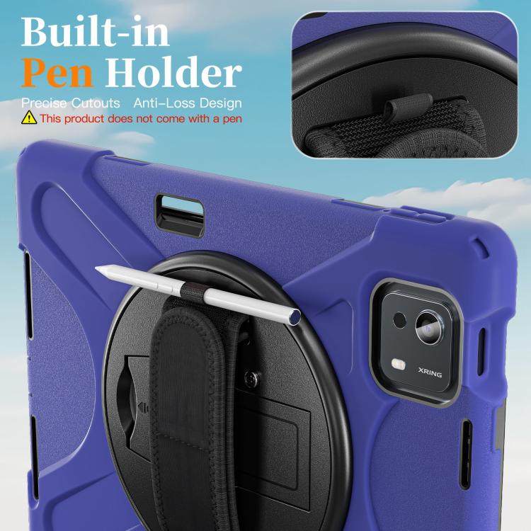 For Xiaomi Pad 7S Pro / 6S Pro Rotatable Holder Silicone Hybrid PC Tablet Case with Shoulder Strap