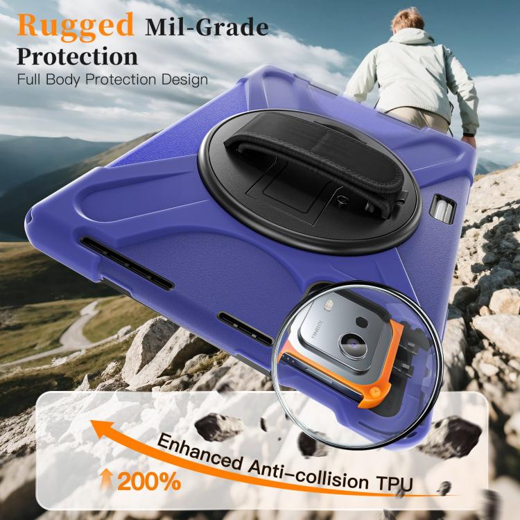 For Xiaomi Pad 7S Pro / 6S Pro Rotatable Holder Silicone Hybrid PC Tablet Case with Shoulder Strap