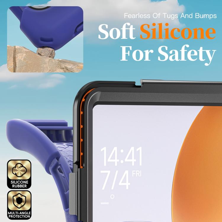For Xiaomi Pad 7S Pro / 6S Pro Rotatable Holder Silicone Hybrid PC Tablet Case with Shoulder Strap