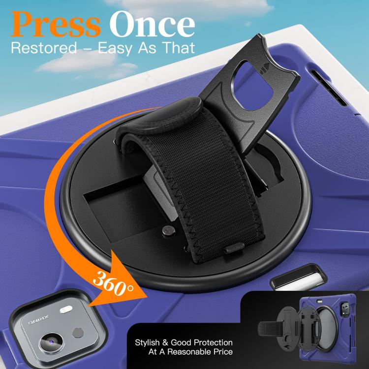 For Xiaomi Pad 7S Pro / 6S Pro Rotatable Holder Silicone Hybrid PC Tablet Case with Shoulder Strap