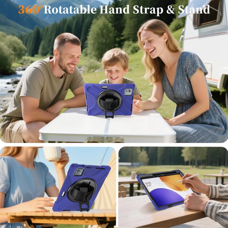 For Xiaomi Pad 7S Pro / 6S Pro Rotatable Holder Silicone Hybrid PC Tablet Case with Shoulder Strap