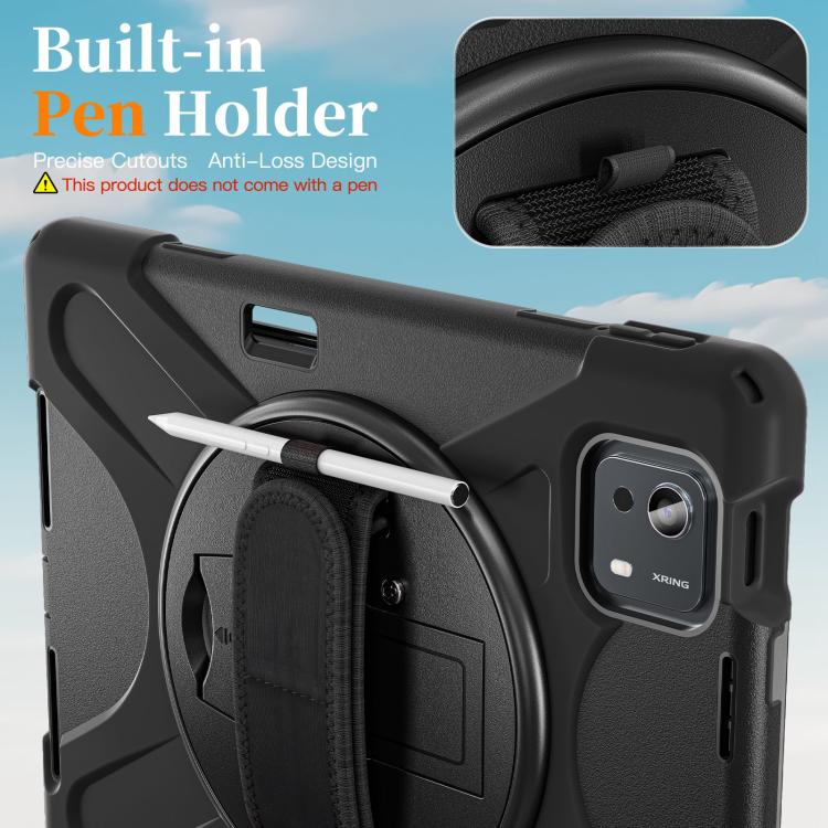 For Xiaomi Pad 7S Pro / 6S Pro Rotatable Holder Silicone Hybrid PC Tablet Case with Shoulder Strap