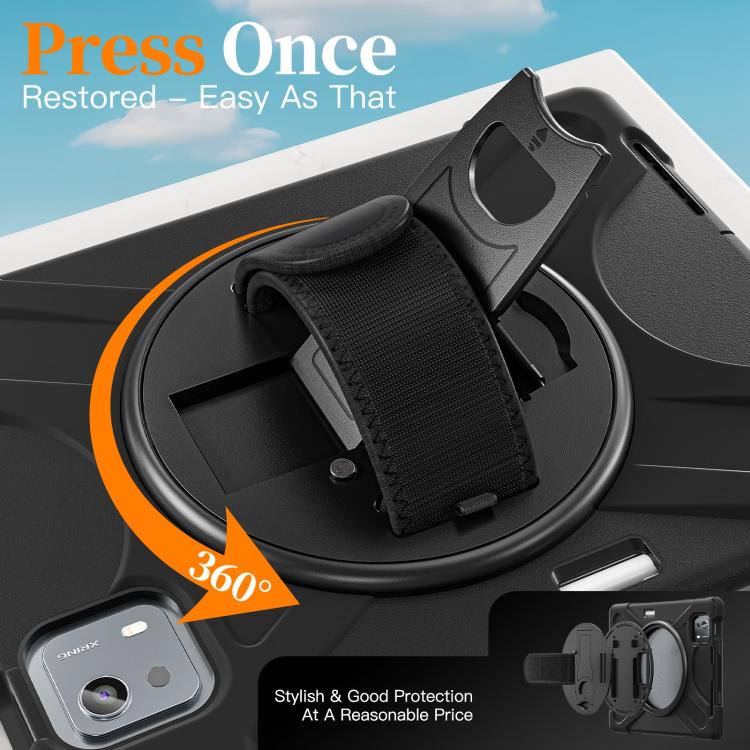 For Xiaomi Pad 7S Pro / 6S Pro Rotatable Holder Silicone Hybrid PC Tablet Case with Shoulder Strap