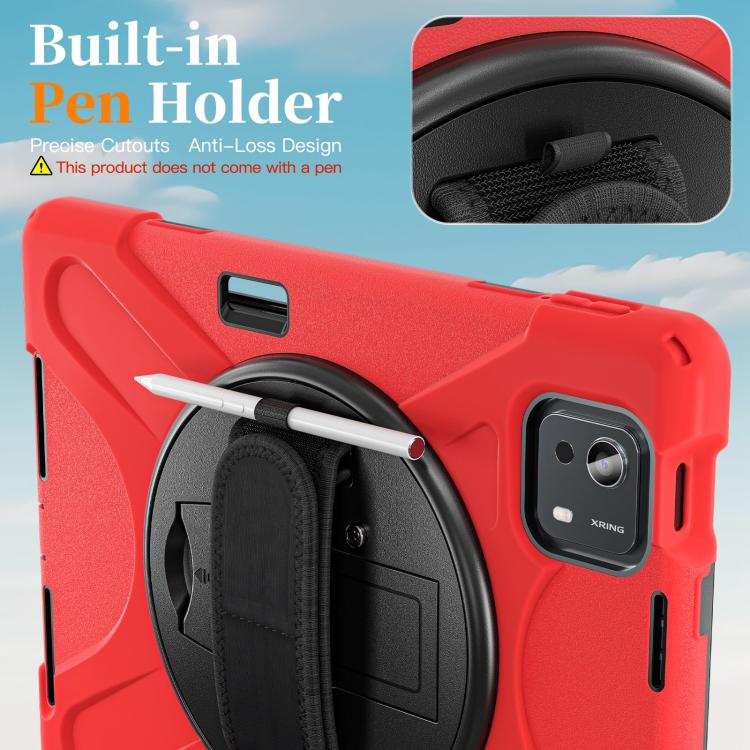 For Xiaomi Pad 7S Pro / 6S Pro Rotatable Holder Silicone Hybrid PC Tablet Case with Shoulder Strap