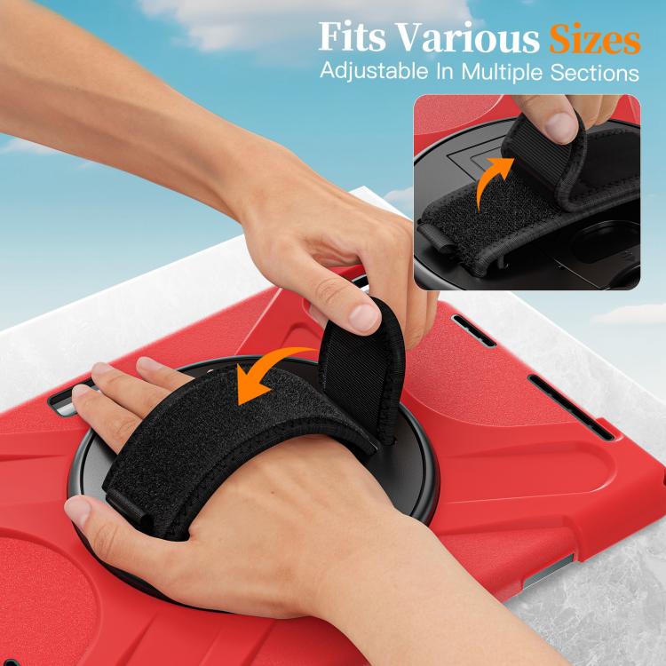 For Xiaomi Pad 7S Pro / 6S Pro Rotatable Holder Silicone Hybrid PC Tablet Case with Shoulder Strap
