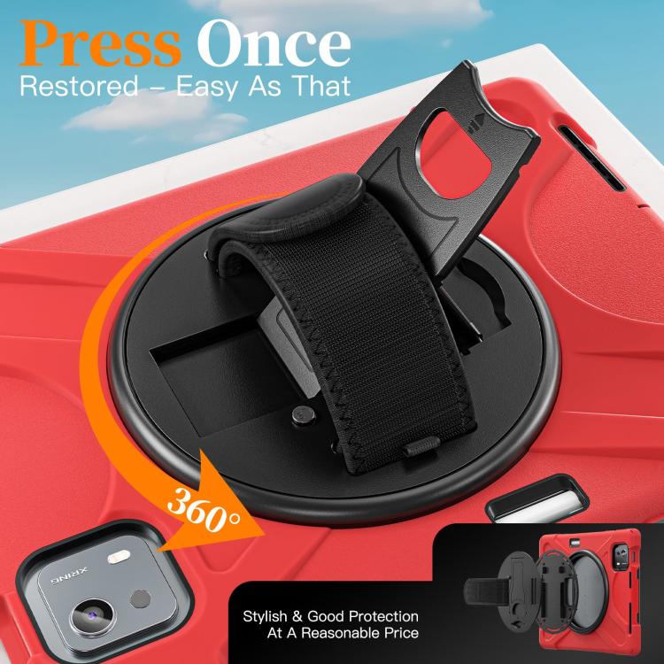 For Xiaomi Pad 7S Pro / 6S Pro Rotatable Holder Silicone Hybrid PC Tablet Case with Shoulder Strap