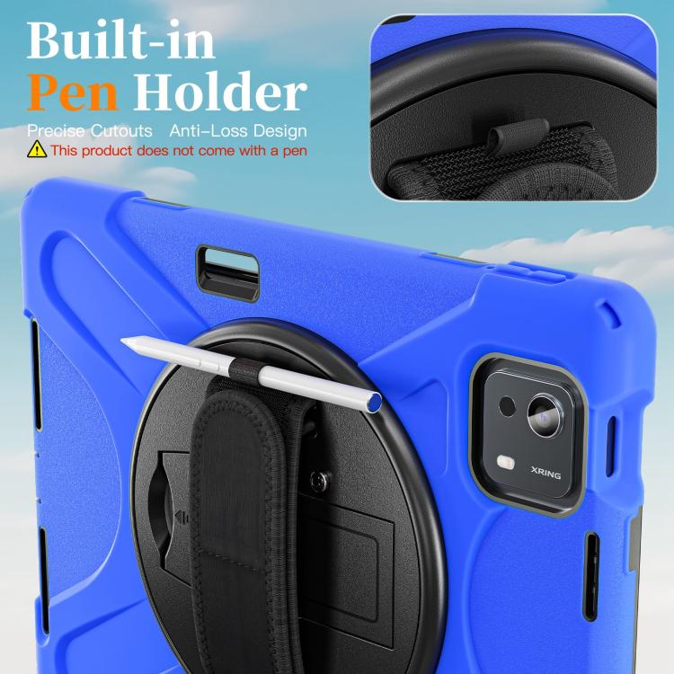 For Xiaomi Pad 7S Pro / 6S Pro Rotatable Holder Silicone Hybrid PC Tablet Case with Shoulder Strap
